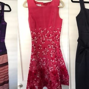 Oscar de la Renta embroidered pink floral dress